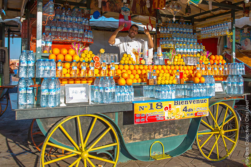 Jus d'oranges place Jemaa el-Fna de Marrakech