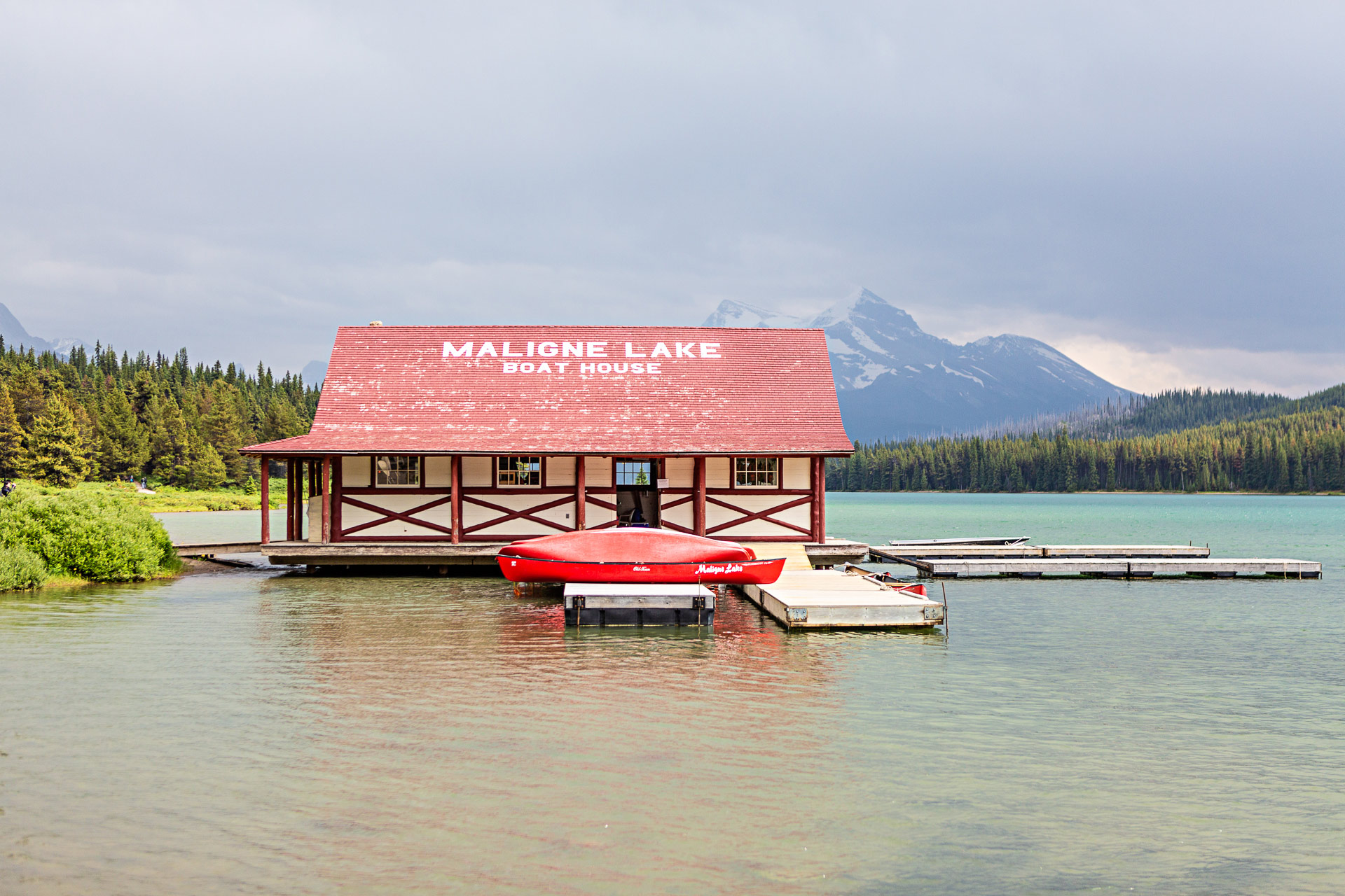 Maligne Lake Boat House Jasper Canada